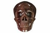 Realistic, Carved Strawberry Quartz Crystal Skull #151184-2